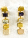 Raw Mixed Stones Dangling Earrings
