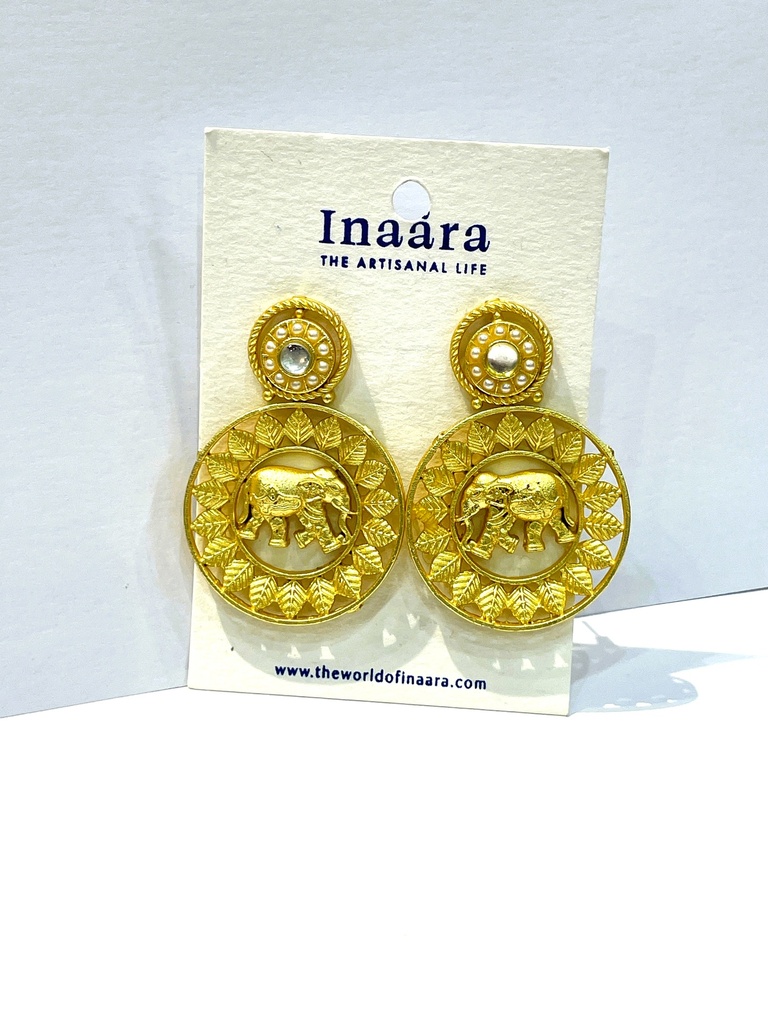 Golden Elephant Earrings