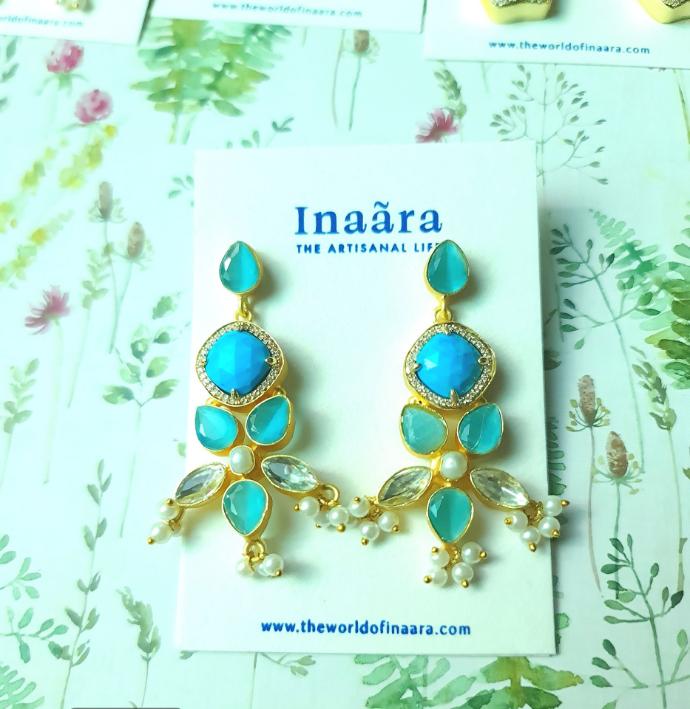 Turquoise Stone Artisanal Earrings