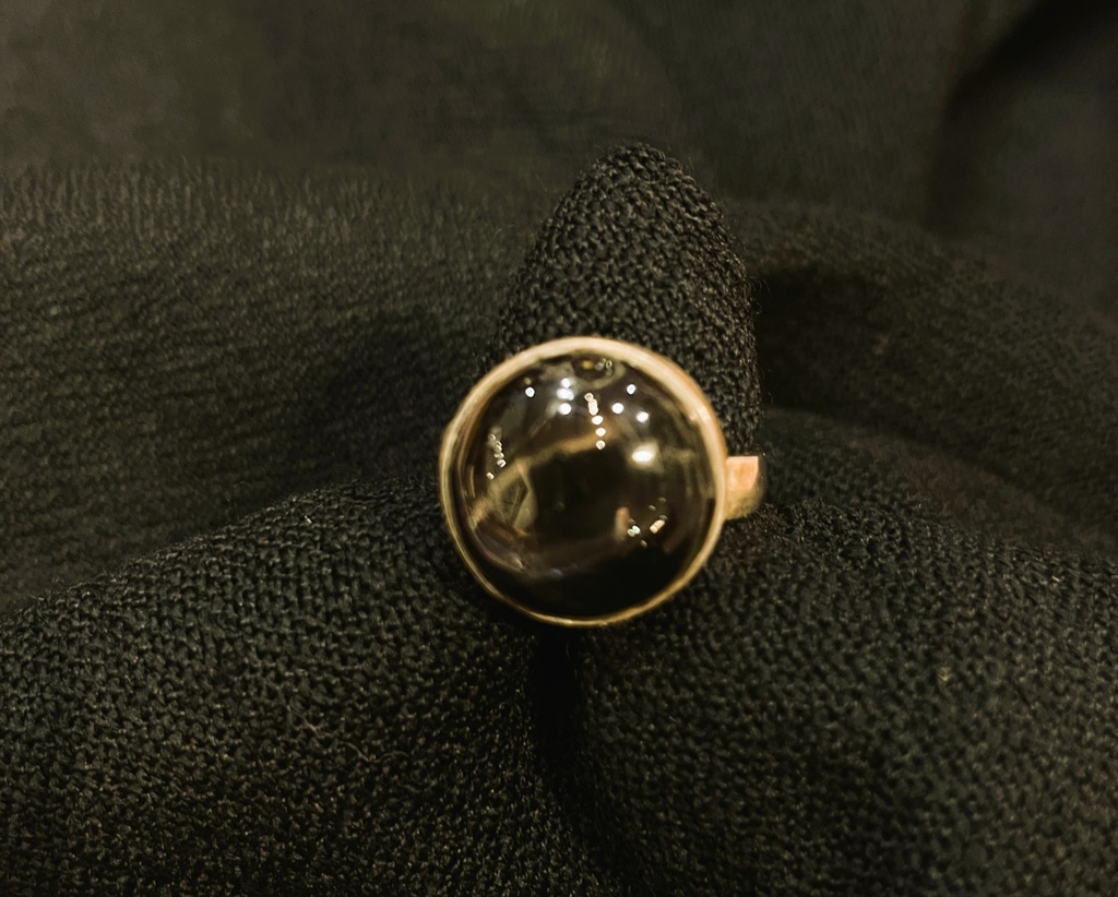 Aqeeq Stone Silver Polish Ring