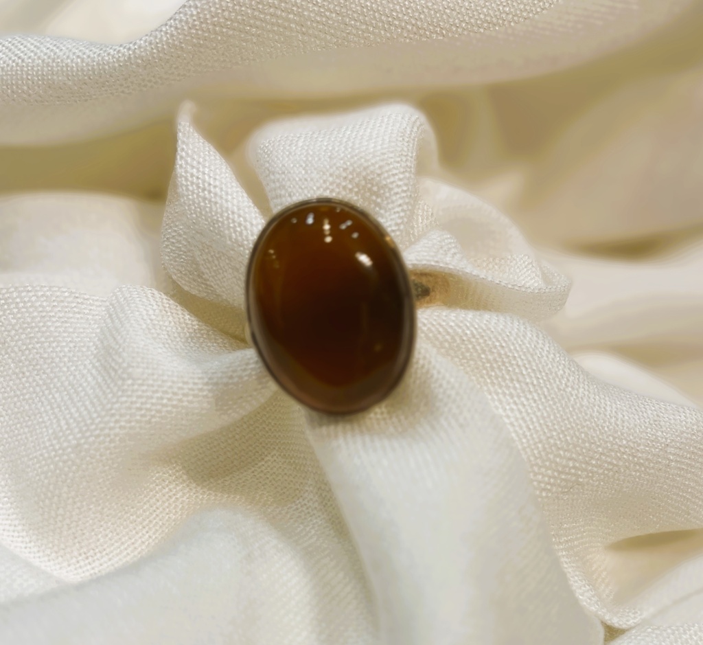 Aqeeq Stone Silver Polish Ring