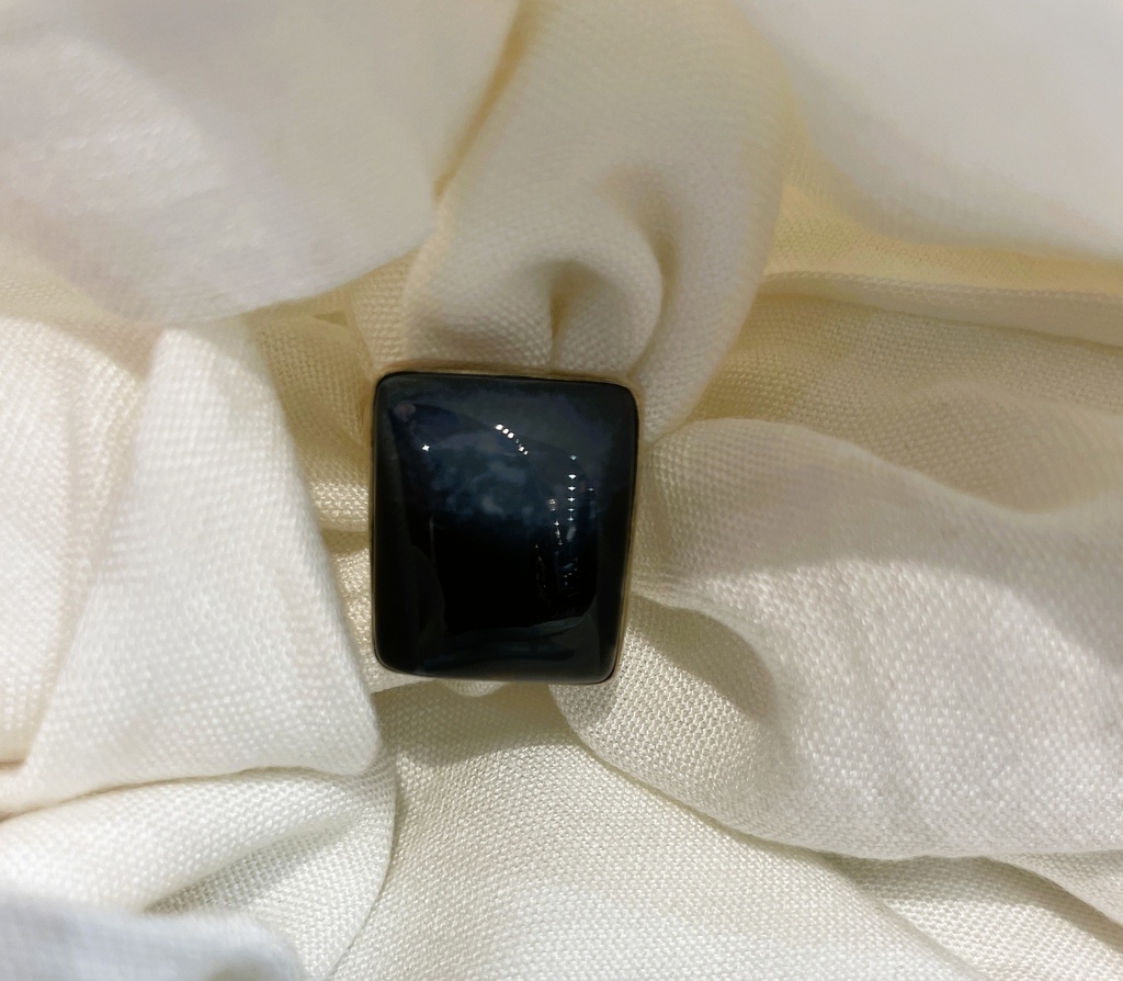 Aqeeq Stone Silver Polish Ring