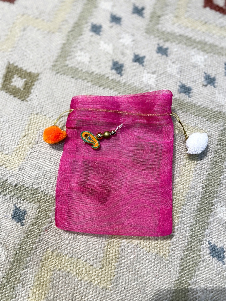 Small Organza Potli-Dark Pink