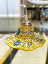غطاء مصباح معلق من السيراميك مرسوم يدويًا – أصفر
