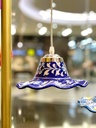 غطاء مصباح معلق من السيراميك مرسوم يدويًا – أزرق داكن