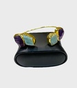 Amethyst&Aquamarine Wrist Cuff Bangle