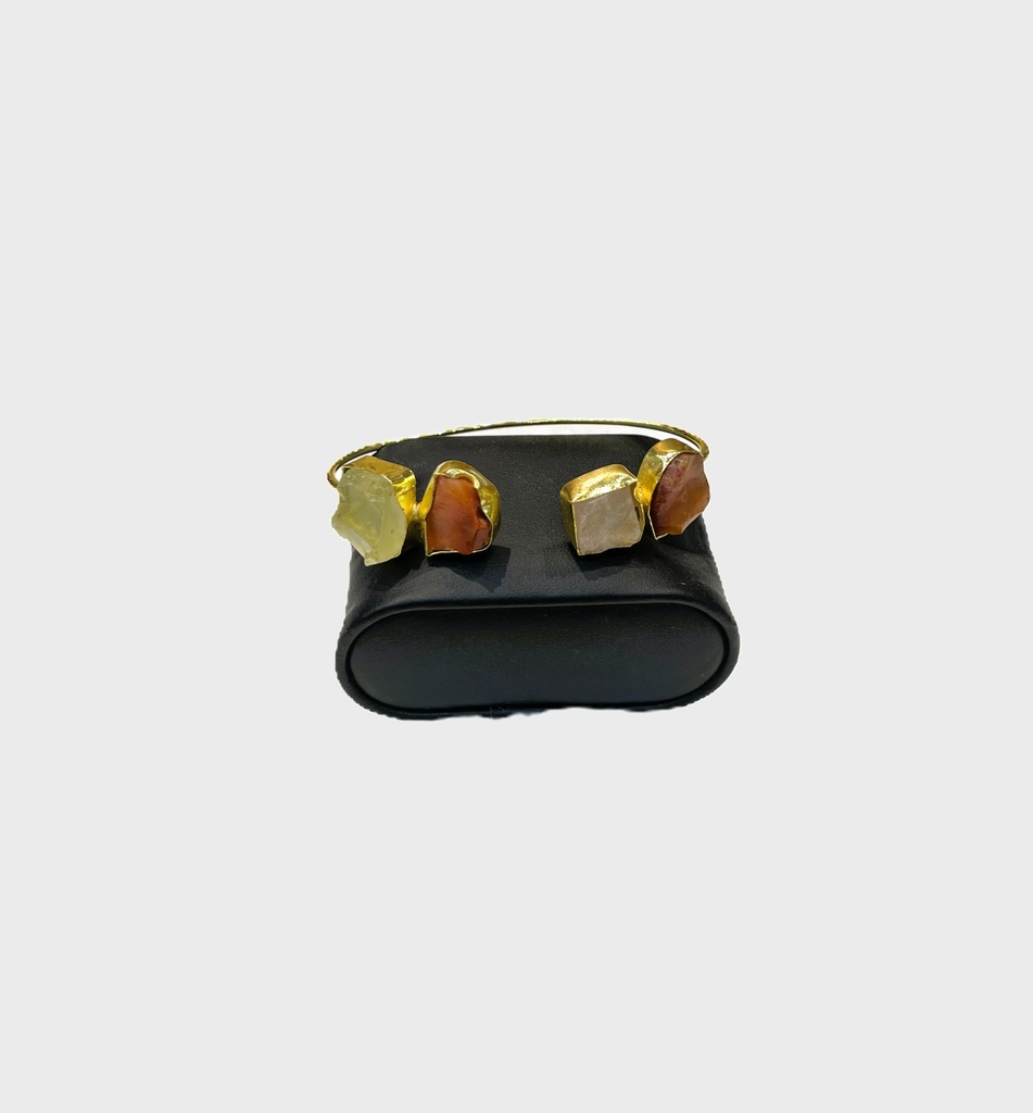 Carnelian&Citrine Wrist Cuff Bangle