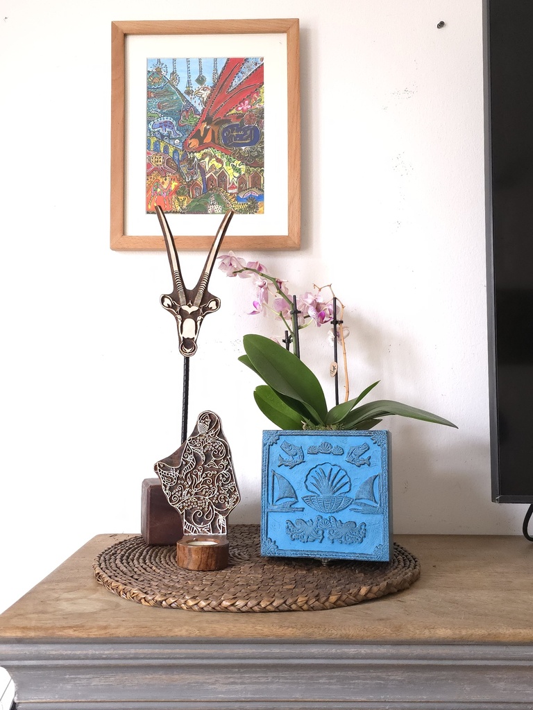 Fijiri Handcarved Box by Studio Inaara-Blue