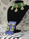 Gold-Plated Green Kundan Choker Set