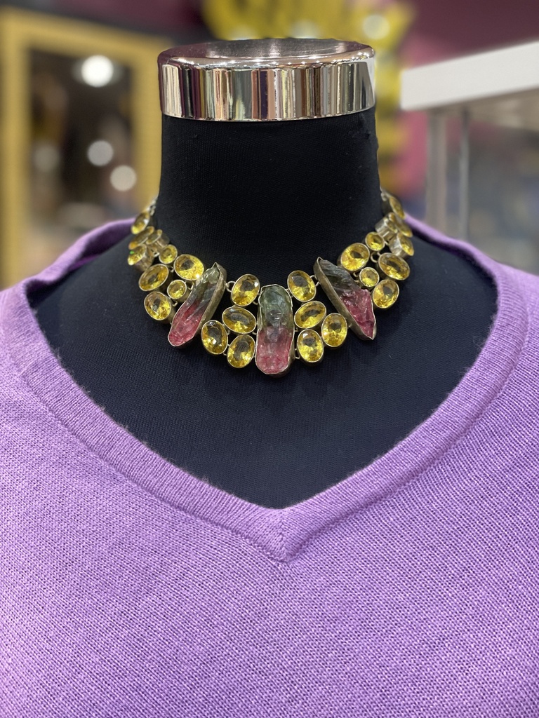 Natural Raw Slices Agate Stone Necklace (copy)