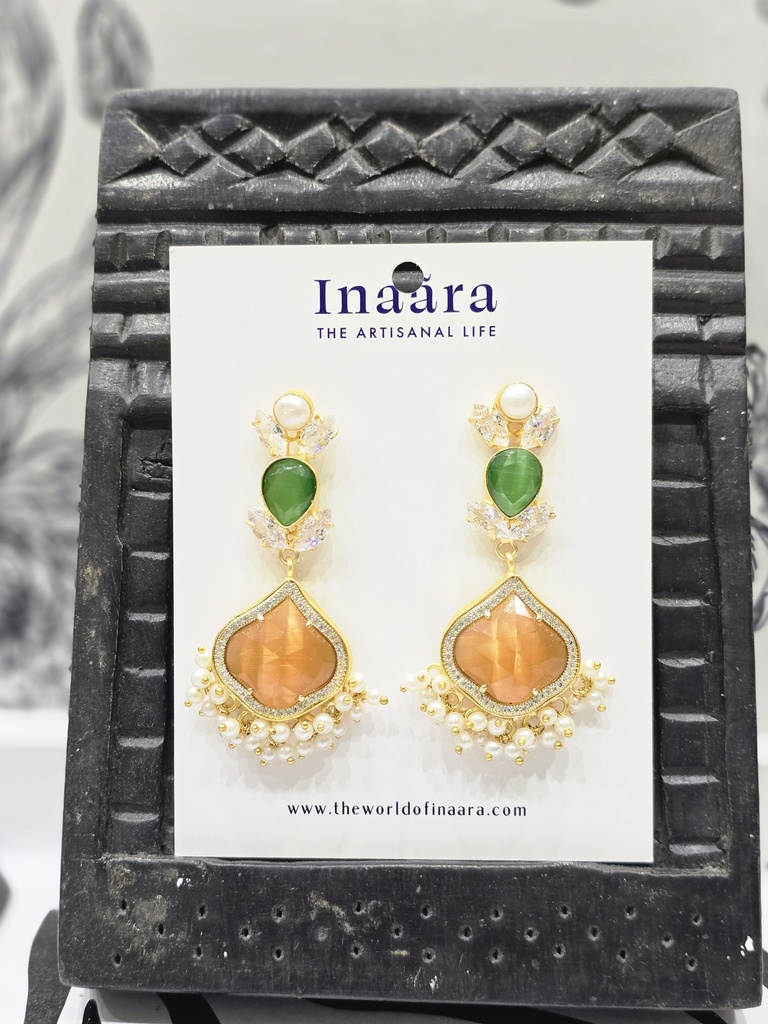 Topaz Hue Hydro Earring w/ Faux Pearl Accent