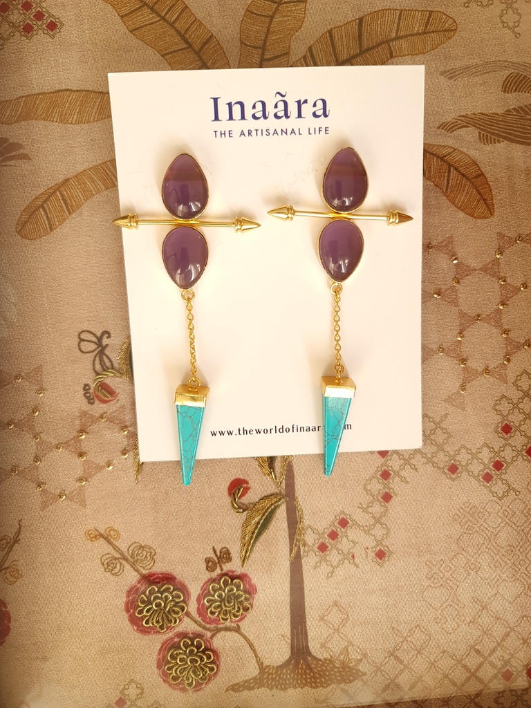 Amethyst & Turquoise Dangle Earrings