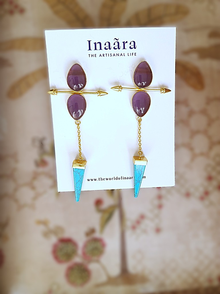 Amethyst & Turquoise Dangle Earrings