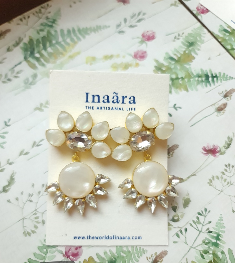 Mother of Pearl,Crystal&Bird Earring (copy)