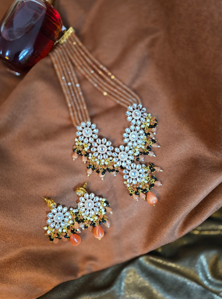 Tabassum Necklace Set- Orange