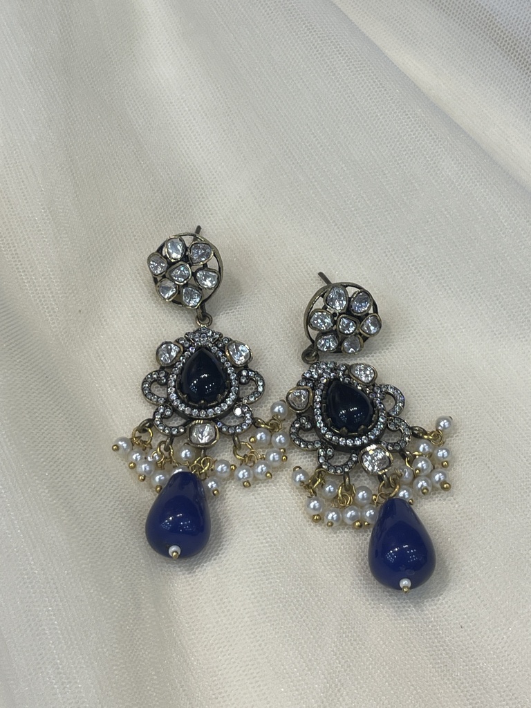 Blue Pearl Dangle Earrings
