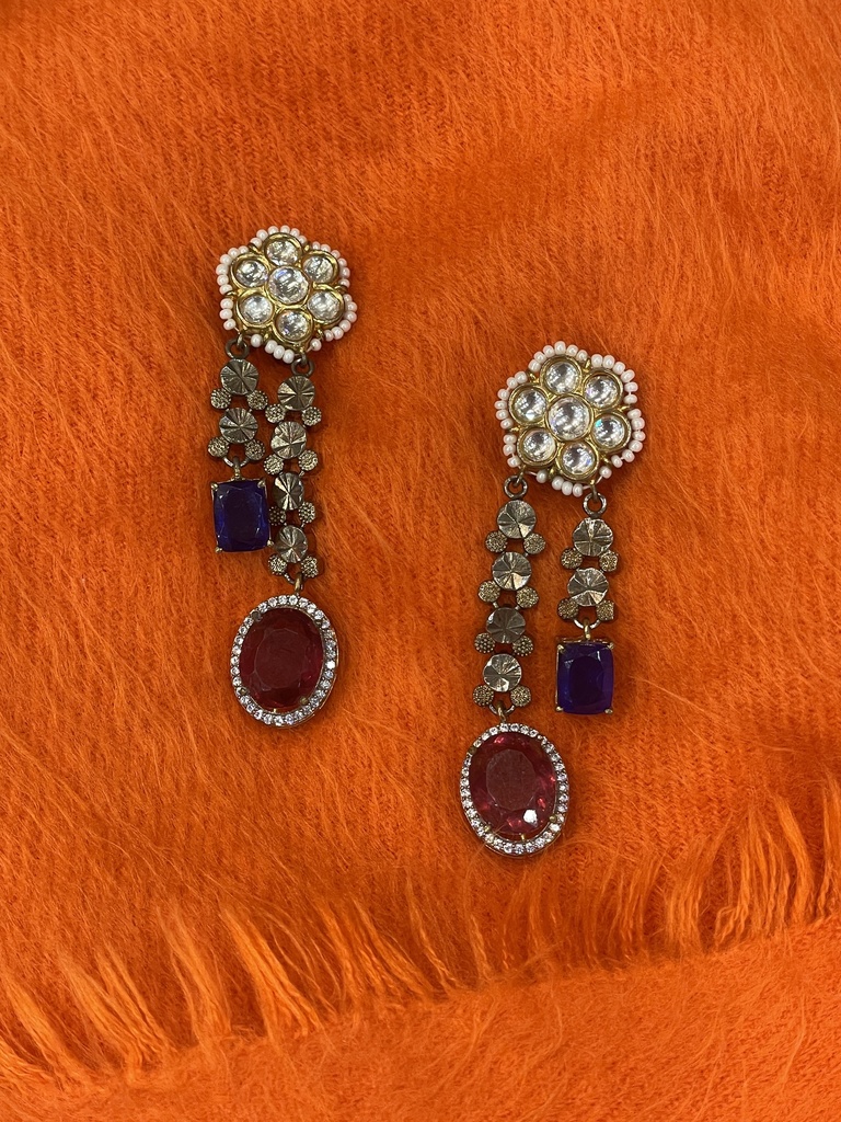 Blue Ornate  Dangle Earrings (copy)