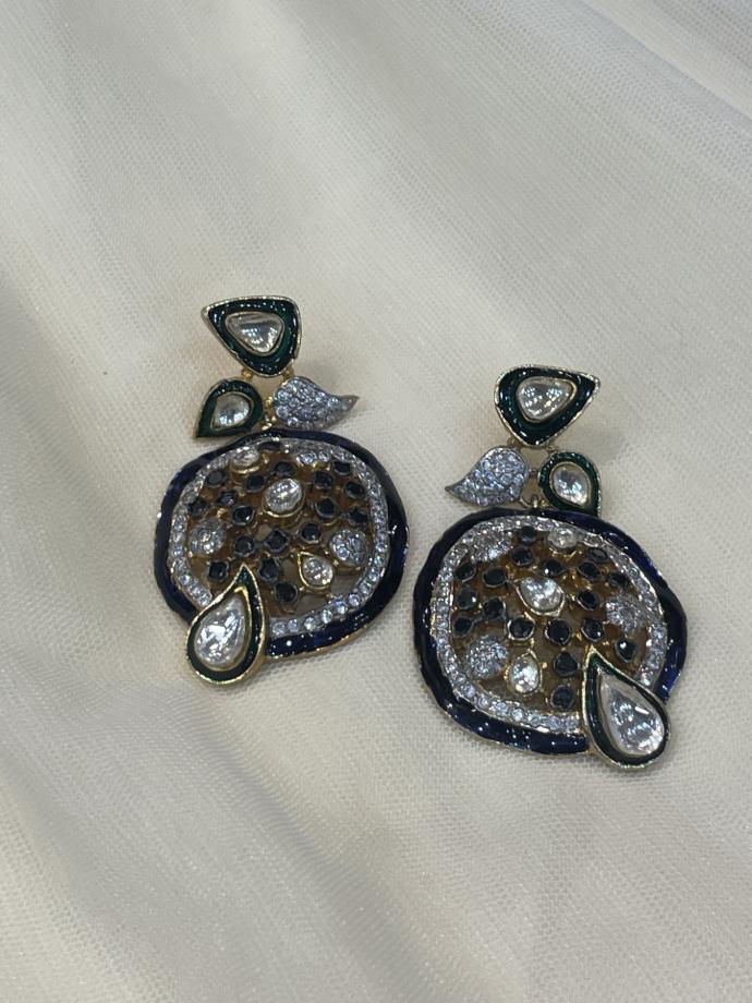 Ornate Floral & Gemstone Dangle Earrings (copy)