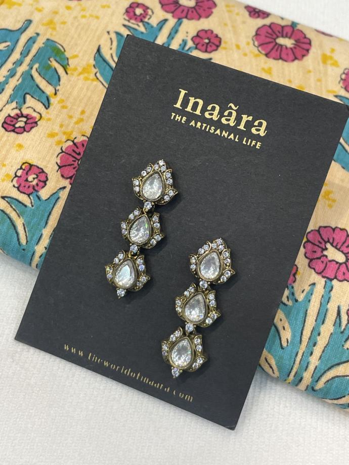 Gold-toned Lotus Drop Earrings (copy)