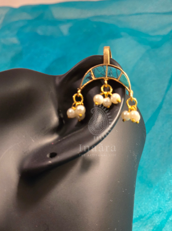 Pearl Drop Arch Turquoise Ear cuff
