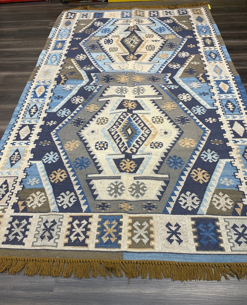 Ziyana Handwoven Dhurrie(10x8ft)-Blue (copy)