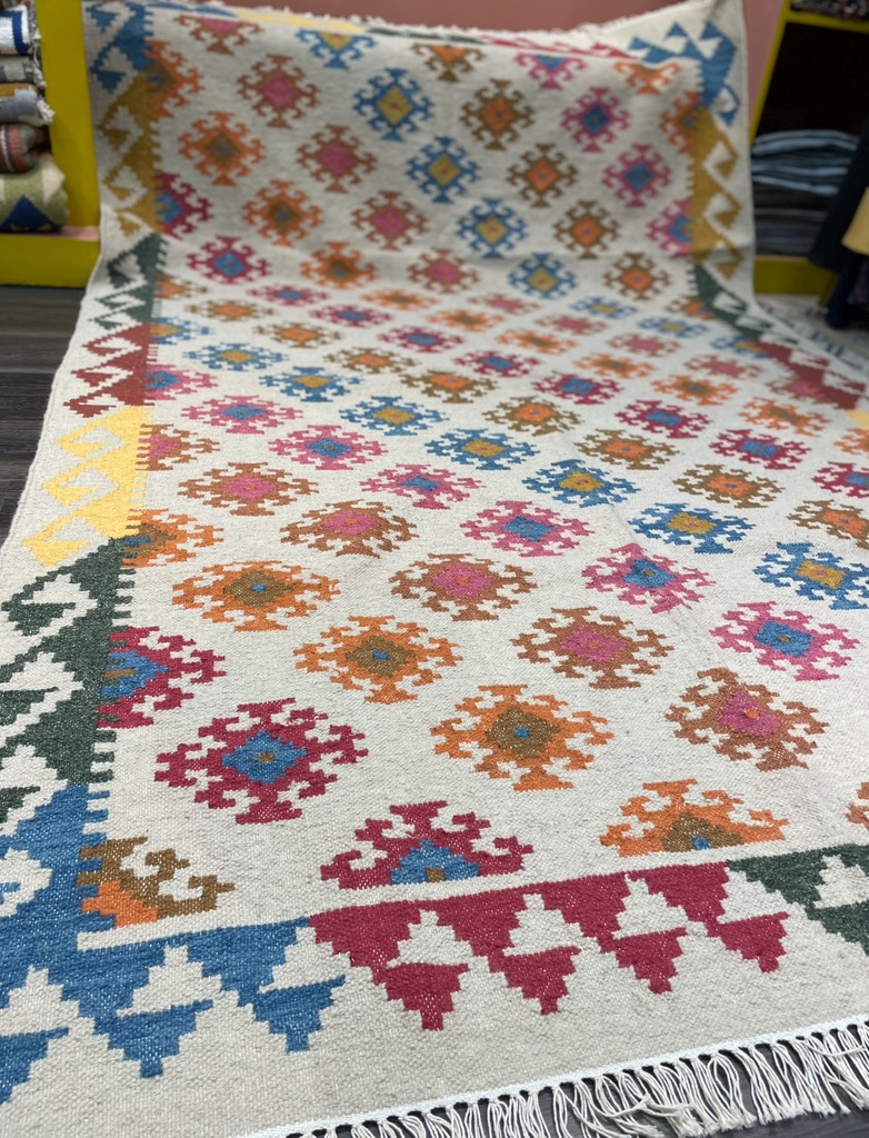 Ziyana Handwoven Dhurrie(9x6ft)-YLWRed (copy)