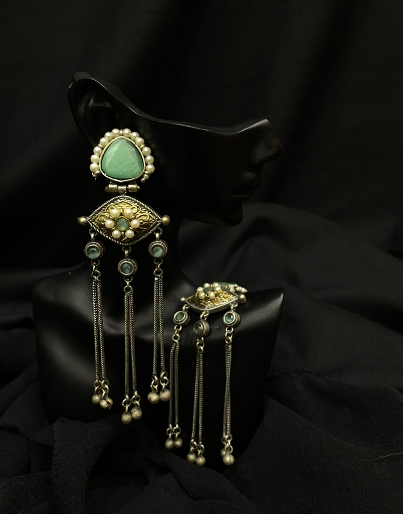 Gold Plated Pearl & Peacock Earrings (copy)