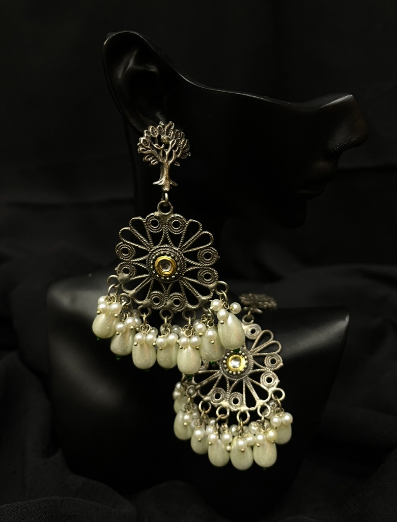 Tree of Life Dangling Earrings w/ Pearls