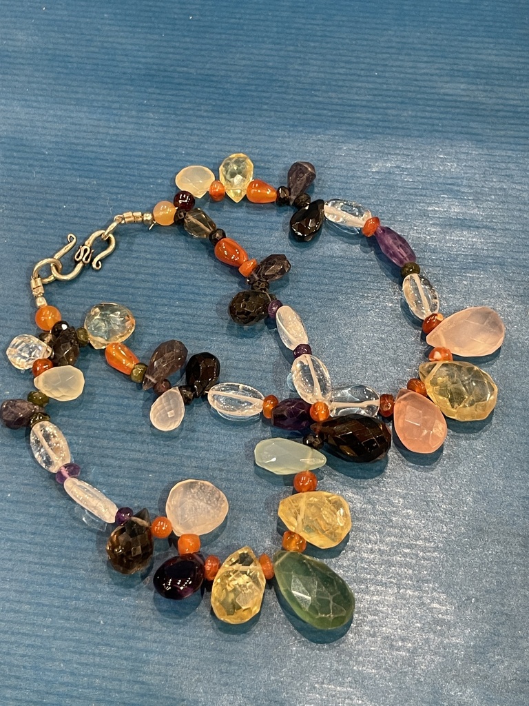 Semi-Precious Faceted Stones Bracelet