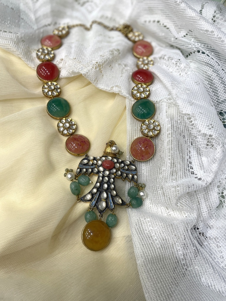 Gold-Plated Kundan Style Choker w/Turquoise Pendant (copy)