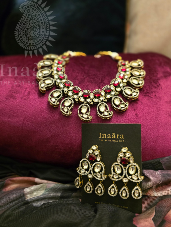 Ruby Paisley Choker Set