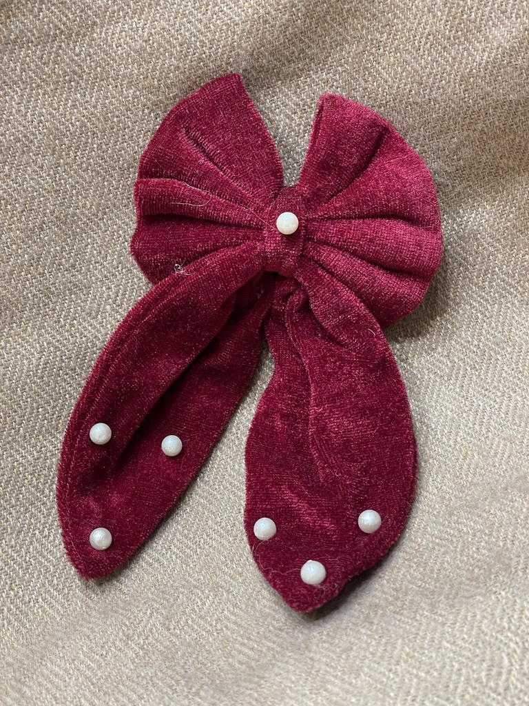 Pink Velvet Bow w/ Pearl (copy)