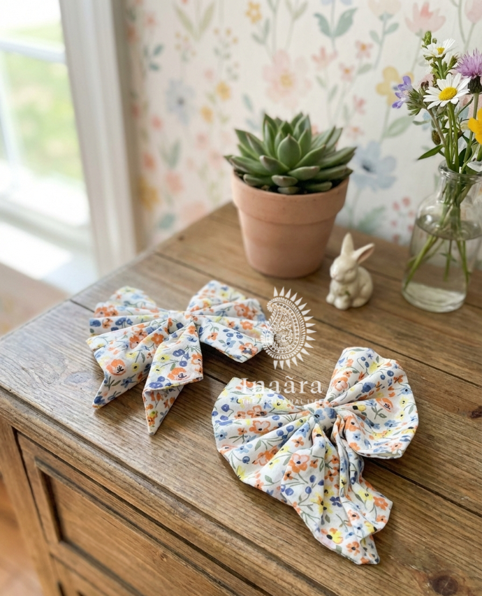 Printed Hair Clips- Black (copy)