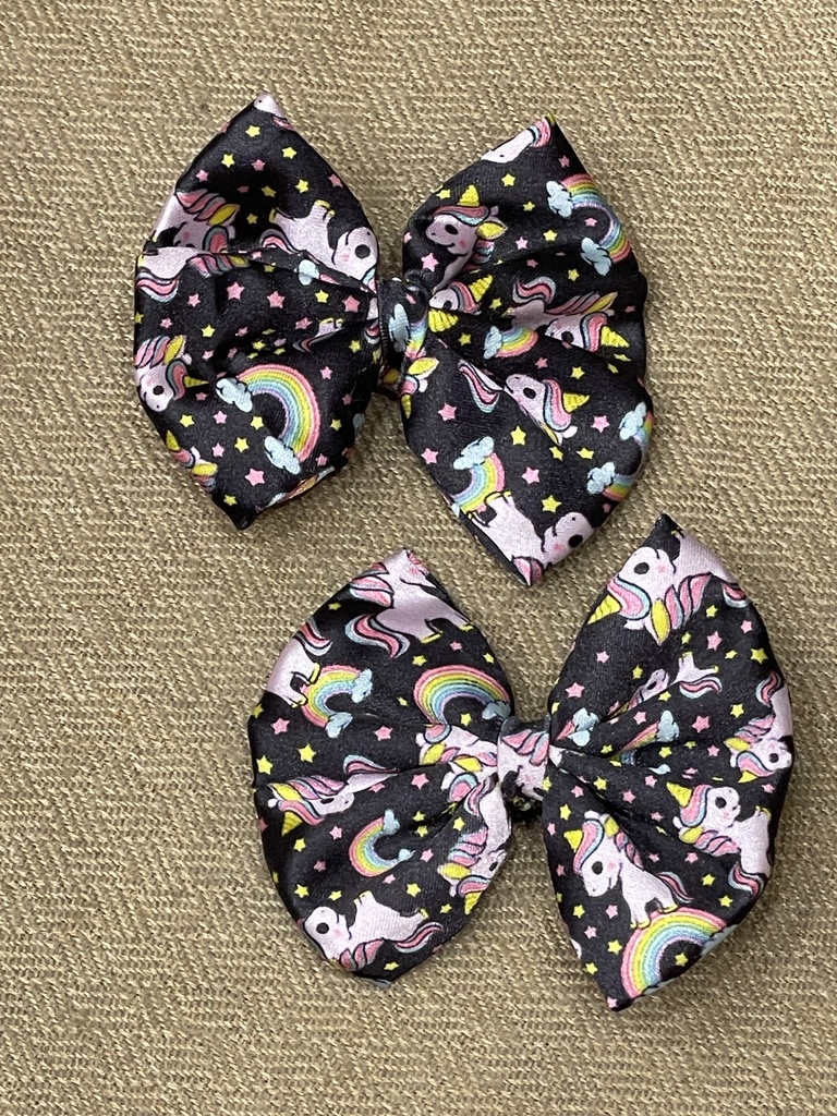 Printed Bow Hair Clips- Blue Unicorn (copy)
