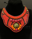 Tibetan Neck Bib - Red Orange