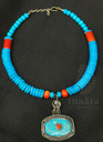 Tibetan Style Beaded Necklace- Red Brown (copy)