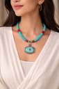 Tibetan Style Beaded Necklace- Red Brown (copy)