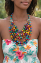 Chunky Beaded Necklace- Orange & Green (copy)