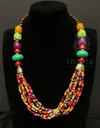 Handmade Wooden & Seed Bead Necklace