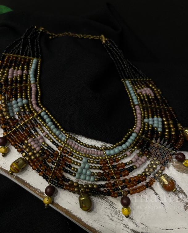 Multi Strand Beaded Collar Necklace