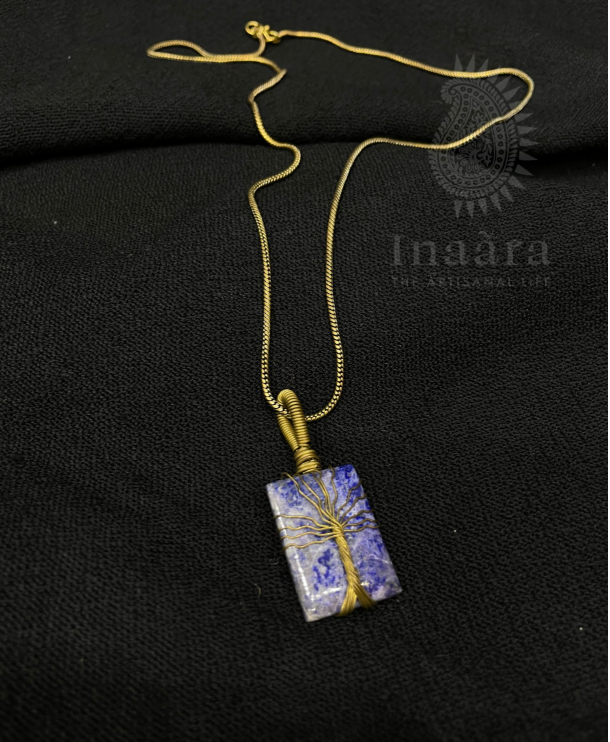 Tree of Life Lazuli Necklace- Square