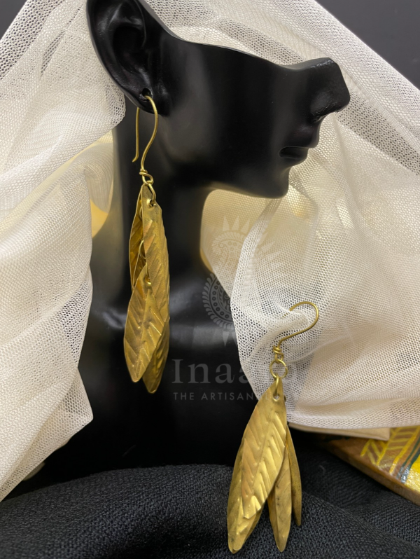 Statement Leaf Brass Earrings