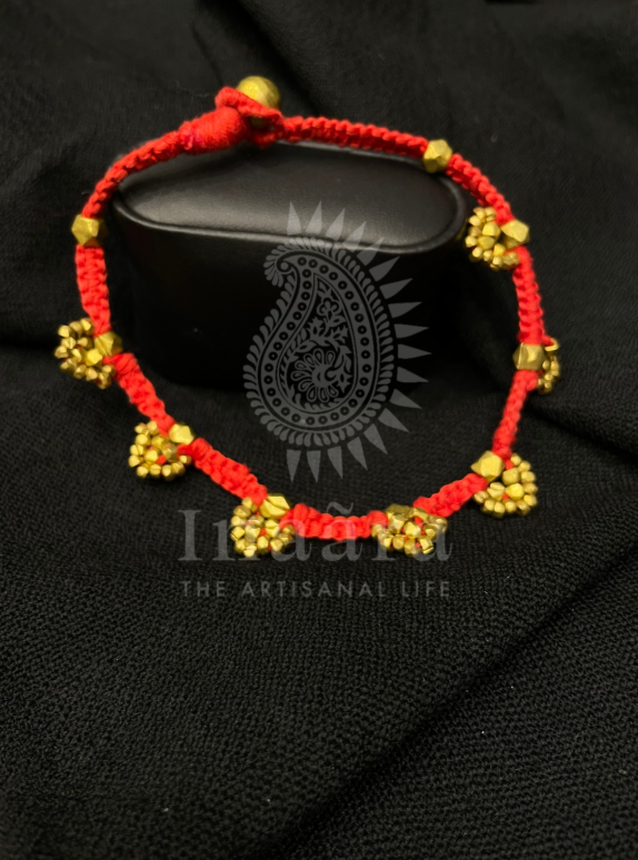 Ancient Tribal Anklet w/Tree Brass Beads