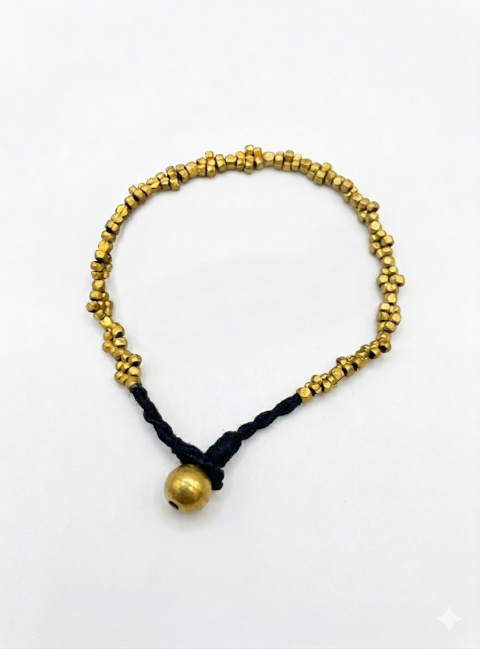 Handcrafted Dhokra Flower Brass Anklet