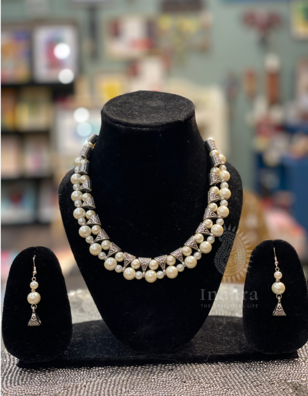 Oxidized Silver- Coin Necklace Set (copy)