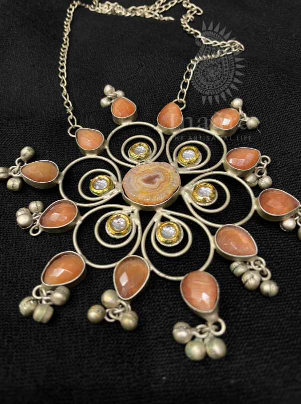 Agate Big Slice Necklace-Pink (copy)