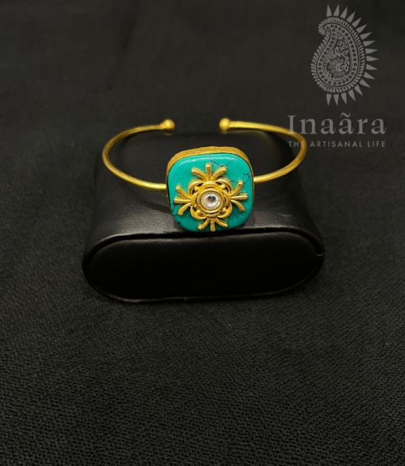 Turquoise Enamel Cuff Bracelet