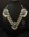 Silver Oxidized Tribal Coin Necklace