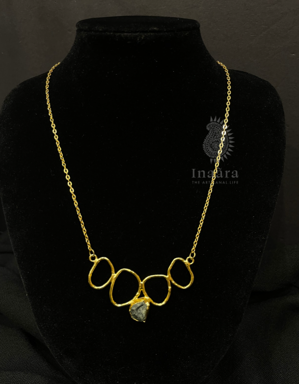 Raw Stone Necklace- Black