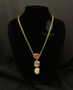 Raw Stone Necklace- Tri Color